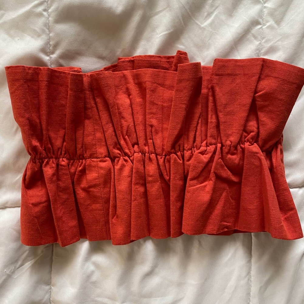 Summer Ruffle Tiger Mist Tube Top